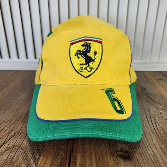 Puma Ferrari Felipe Massa #6 Brazil F1 Hat Cap Yellow Green Official Scuderia - Picture 2 of 12